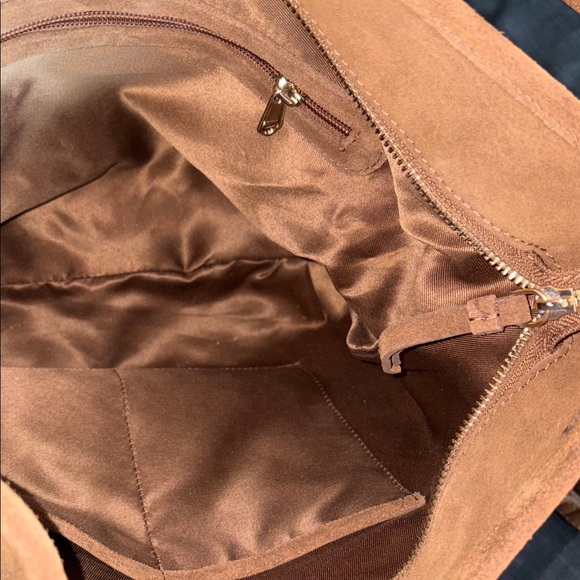 Tan Suede Shoulder Bag - Picture 4 of 5